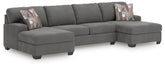 Orleans Furniture - Ashley Furniture - Newellen Sectional - RAF 2-Piece Super Chaise / Hemp - 48404S4